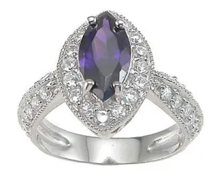 Marquise Cut Engagement Ring Eternity Wedding Band Womens Simulated Diamond 925 Sterling Silver