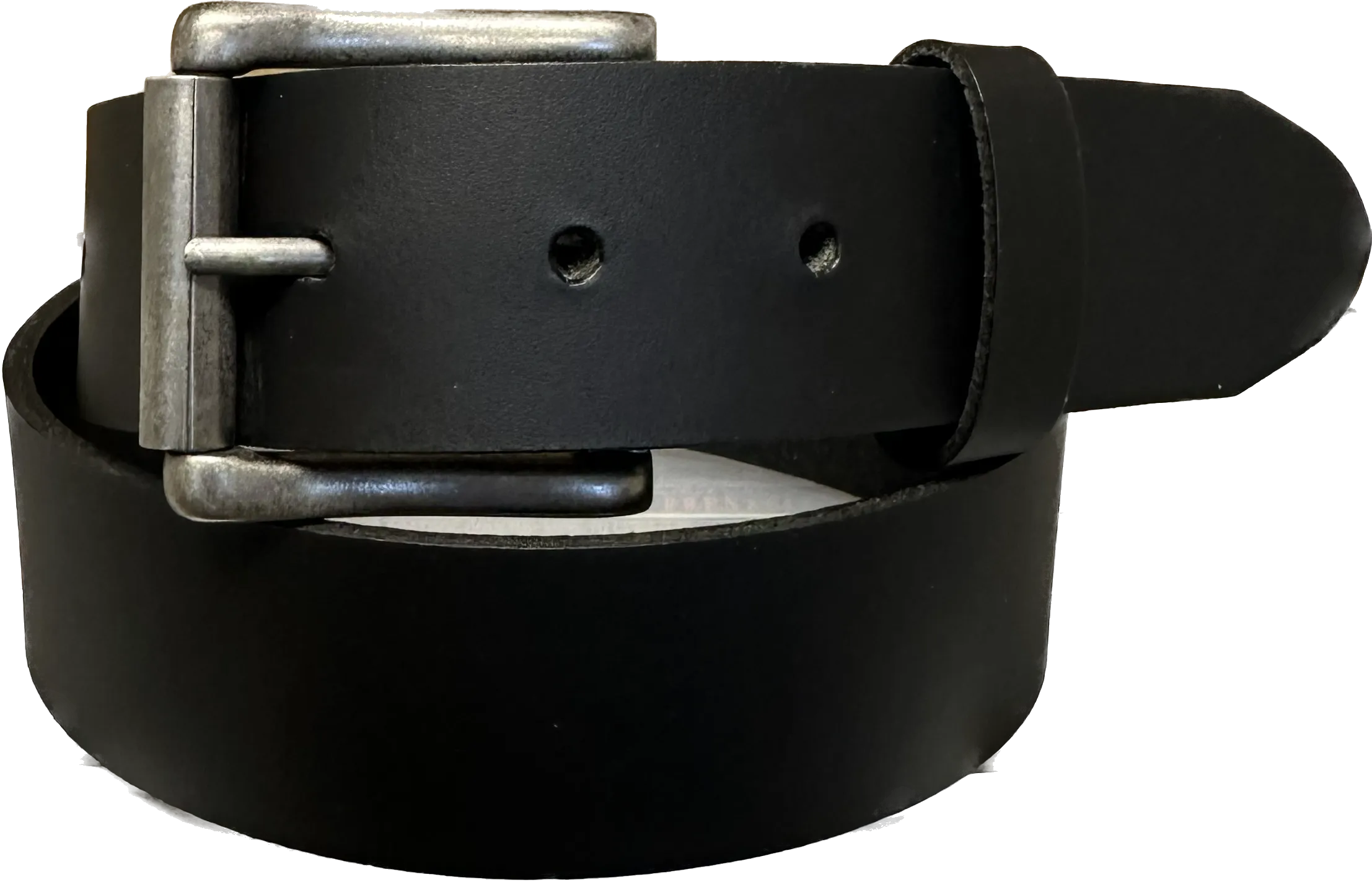 MB213  1 1/2" Premium Full Grain Black Leather Belt