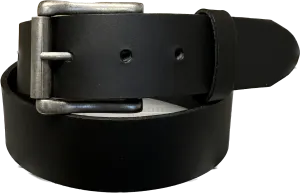 MB213  1 1/2" Premium Full Grain Black Leather Belt