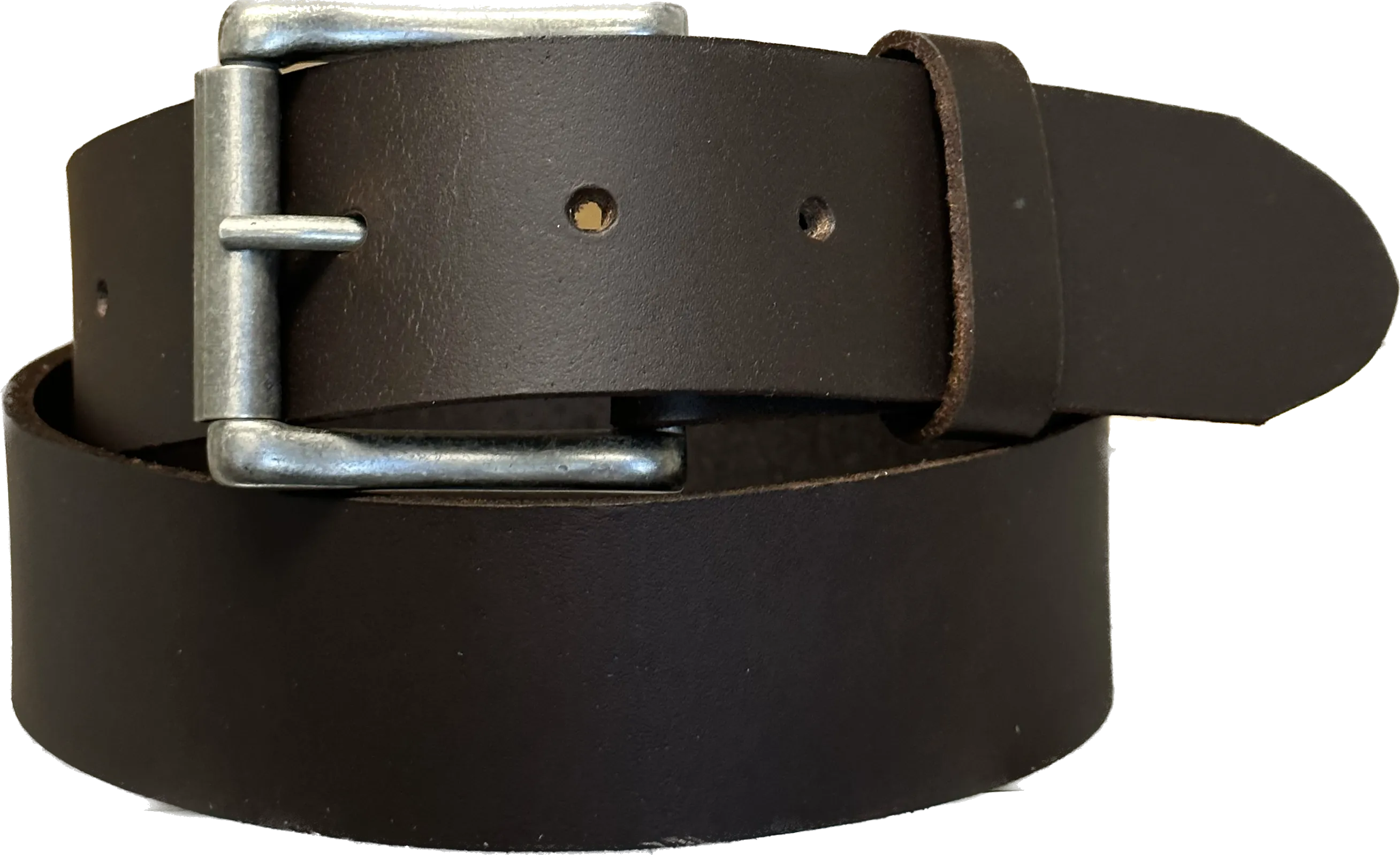 MB214  1 1/2" Premium Full Grain Brown Leather Belt