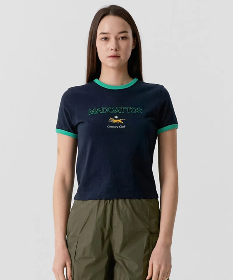MCC Women's Color Block Tiny Cat Tee -  Dark Navy