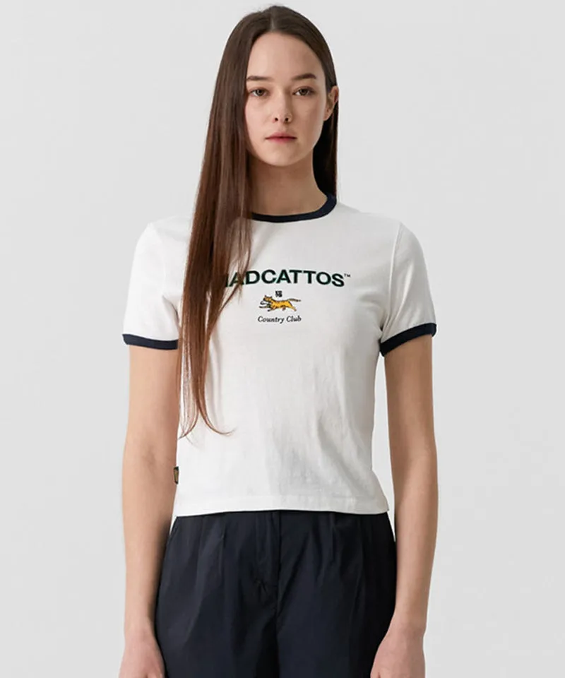 MCC Women's Color Block Tiny Cat Tee -  White