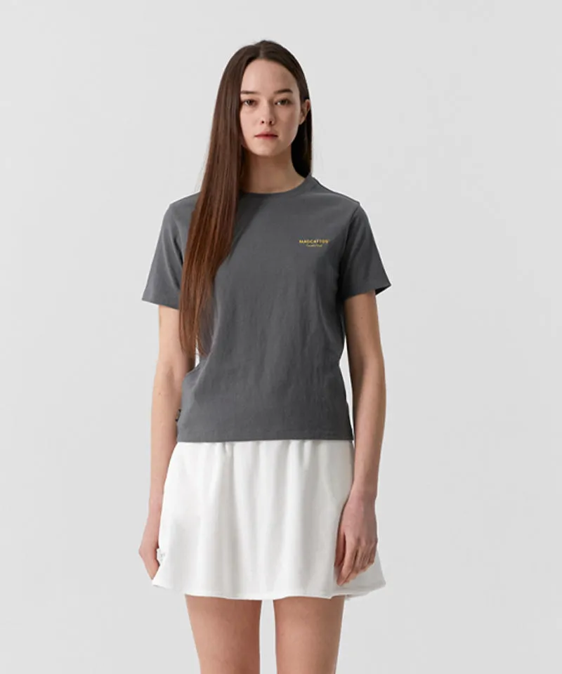 MCC Women's Solid Big Cat Tee - Charcoal
