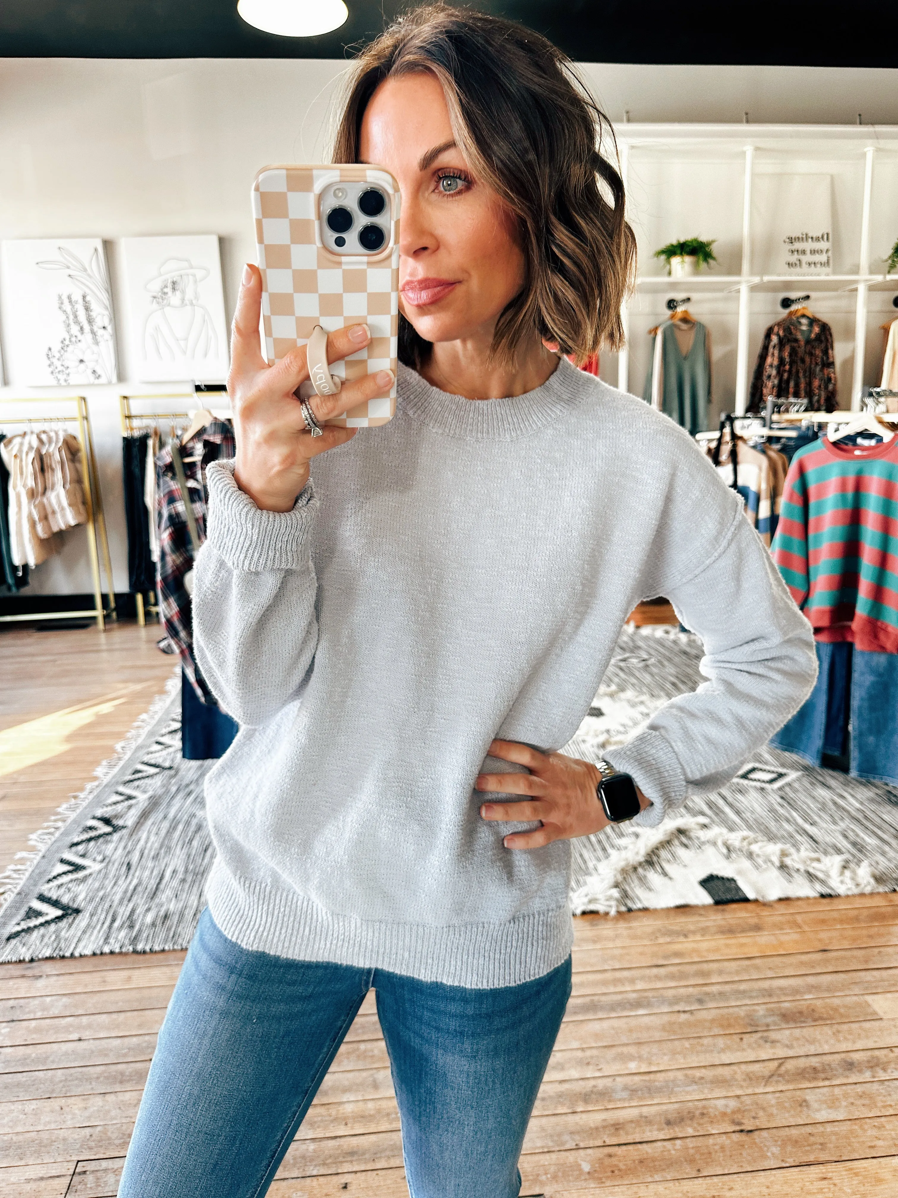 Metro Drop Shoulder Slub Sweater