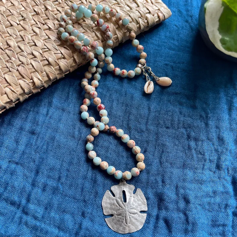 Metzke Pewter Sand Dollar Pendant Necklace