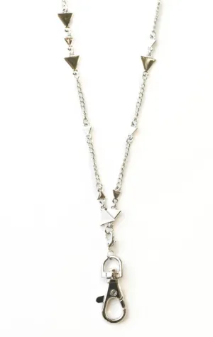 Michelle Women's Fashion Lanyard Triangle Necklace with Swivel Clasp (silver)