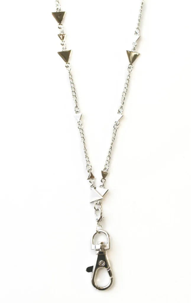 Michelle Women's Fashion Lanyard Triangle Necklace with Swivel Clasp (silver)