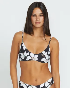 Midnight Lily Bikini Top - BLACK