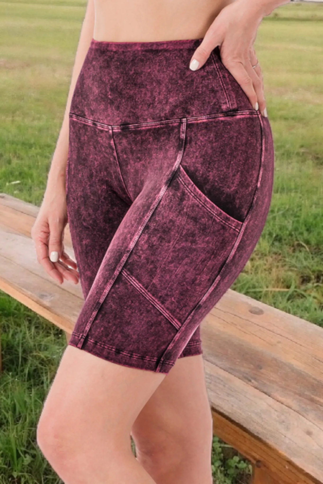 Mineral Wash Shorts with Pockets