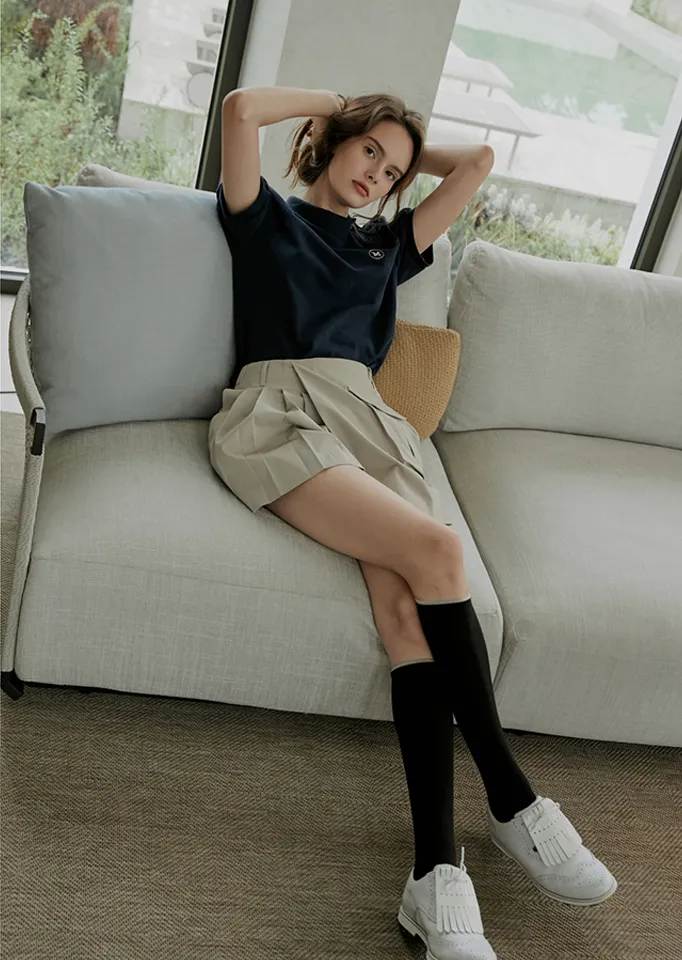Monday Flow Women's Line Color Scheme Knee Socks - Black