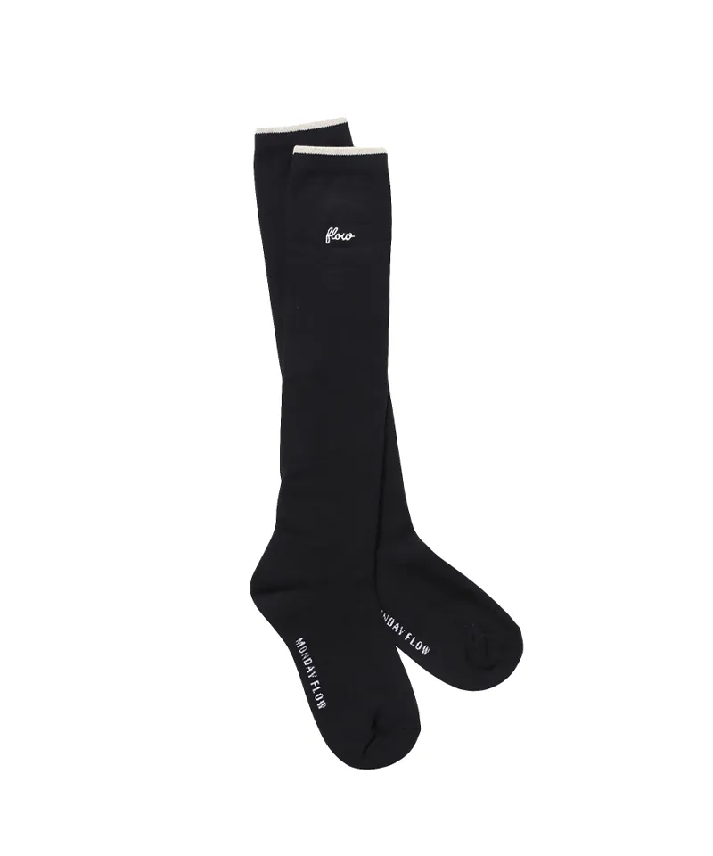 Monday Flow Women's Line Color Scheme Knee Socks - Black