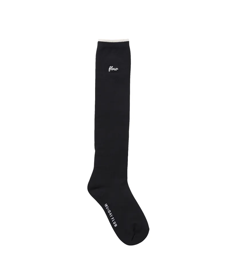 Monday Flow Women's Line Color Scheme Knee Socks - Black