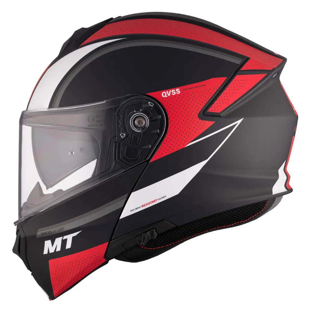 MT Genesis SV Helmet Cave A5 Matt Black / Red