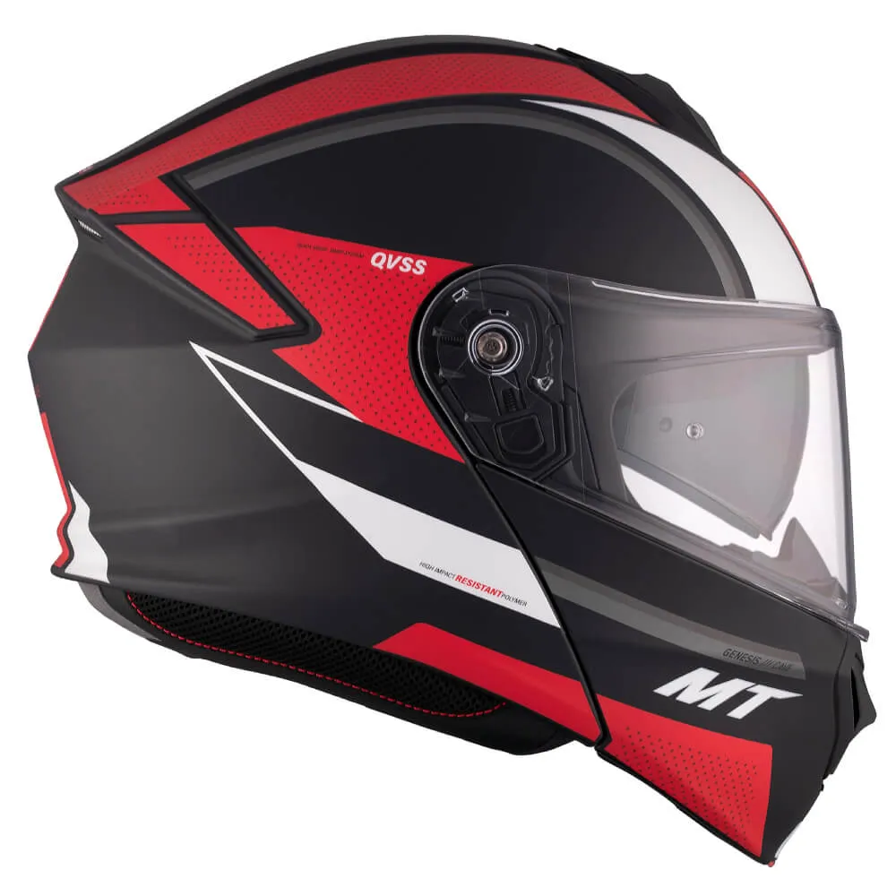 MT Genesis SV Helmet Cave A5 Matt Black / Red