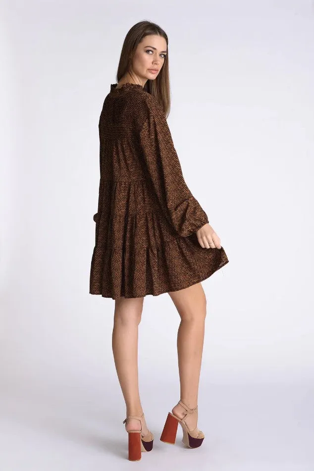 Muche & Muchette Lulu Long Sleeve Dress; Brown
