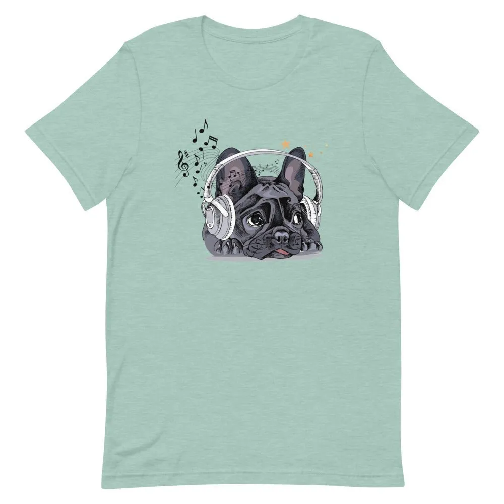 Music Frenchie  Short-Sleeve Unisex T-Shirt