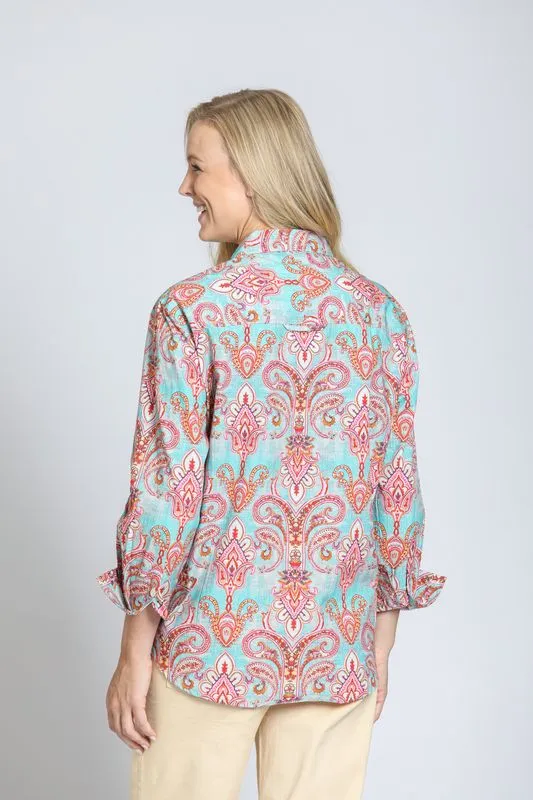 My Fun Boyfriend Top - Aqua Multi