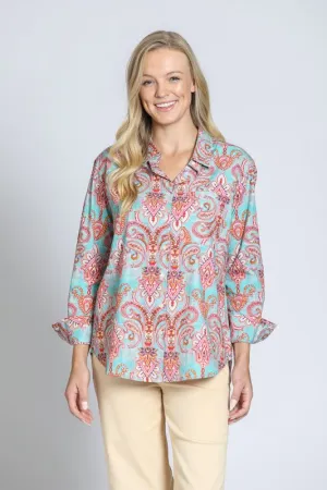 My Fun Boyfriend Top - Aqua Multi