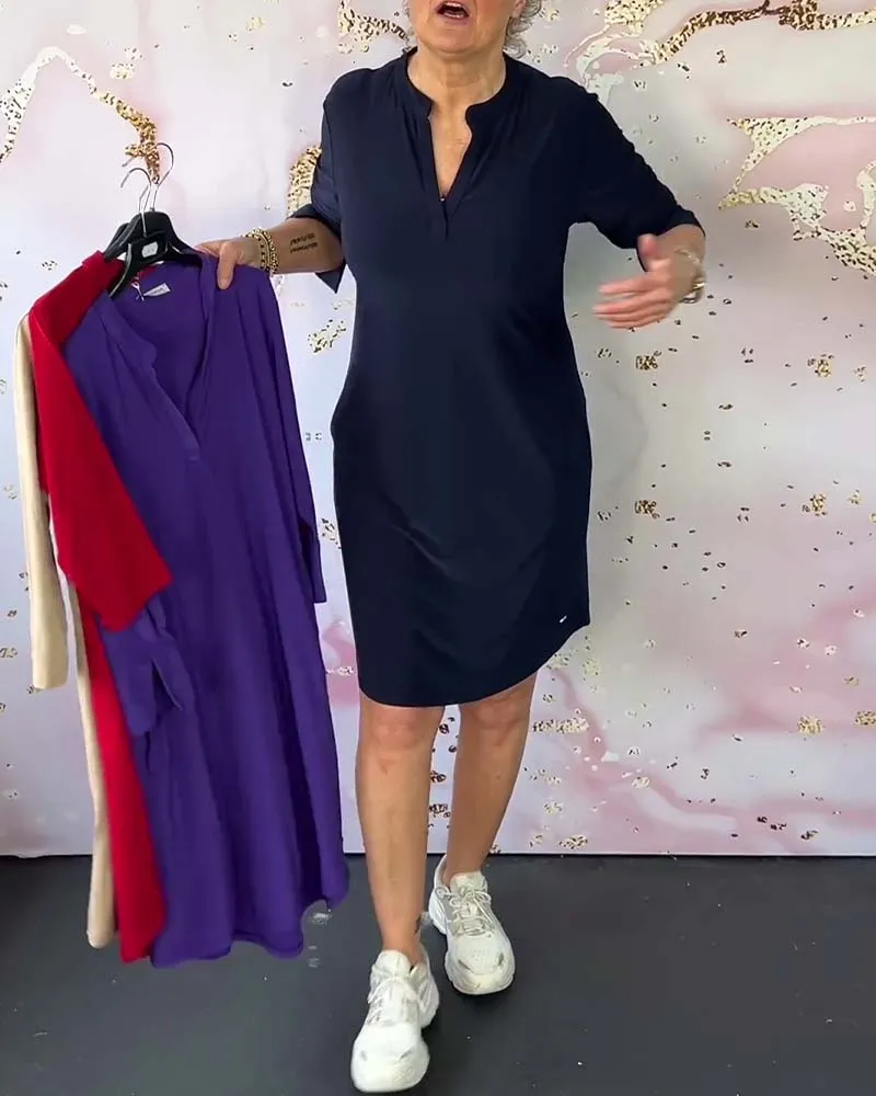 Natalia® | Simple V-neck dress