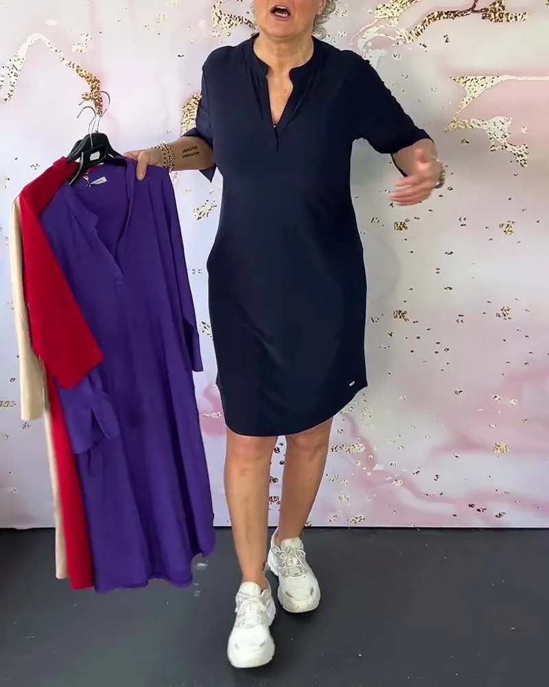 Natalia® | Simple V-neck dress