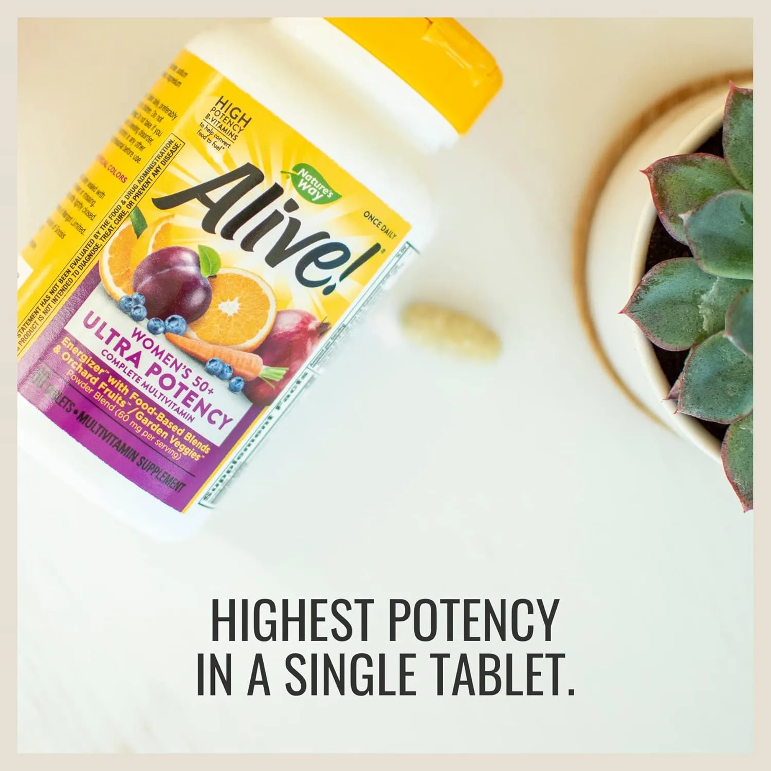 Nature's Way Alive!® Once Daily Women's 50  Multivitamin, Ultra Potency, Food-Based Blends (60 mg per serving), 60 Tablets