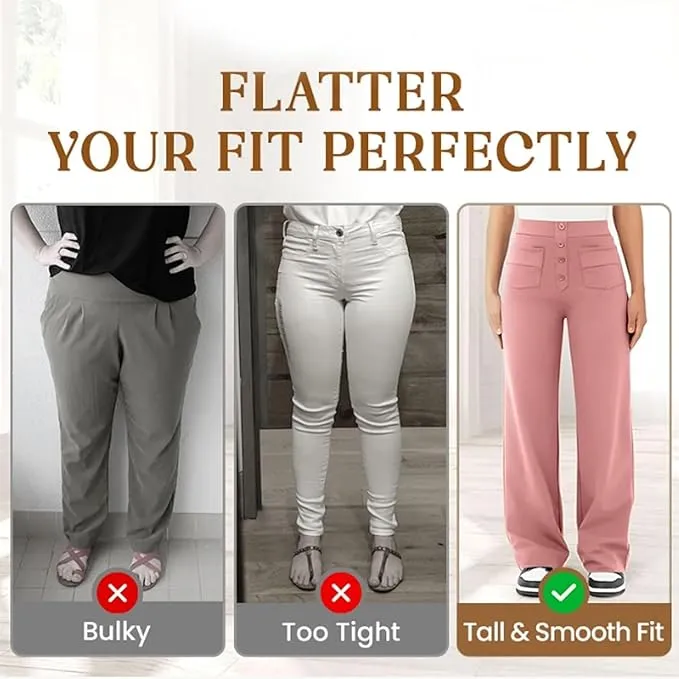 NEW Flexipants - Women's Casual High Waist Stretch Pants, Straight Leg Flexi Pants for Women Black Fits 2X/3X