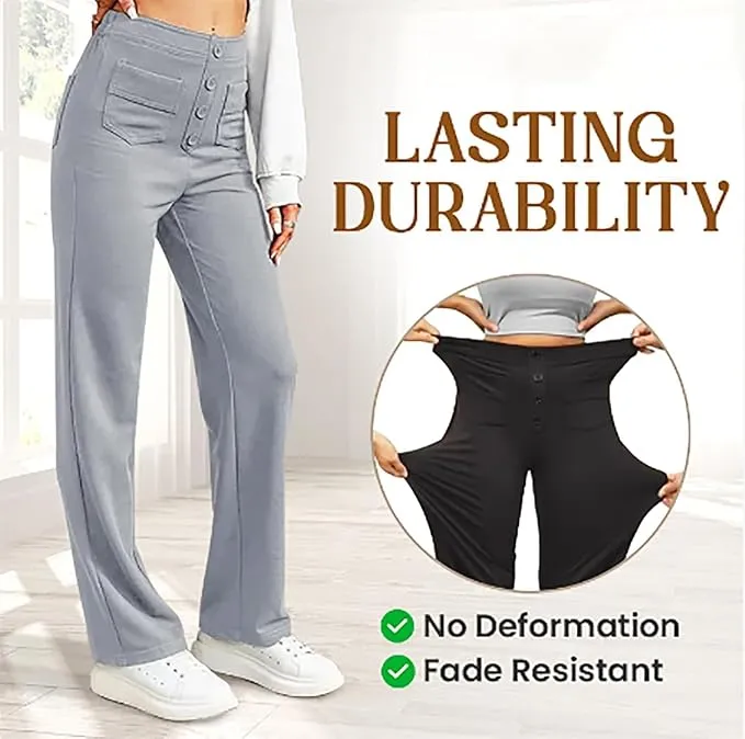 NEW Flexipants - Women's Casual High Waist Stretch Pants, Straight Leg Flexi Pants for Women Black Fits 2X/3X