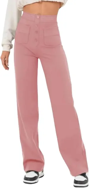 NEW Flexipants - Women's Casual High Waist Stretch Pants, Straight Leg Flexi Pants for Women Pink Sz XL