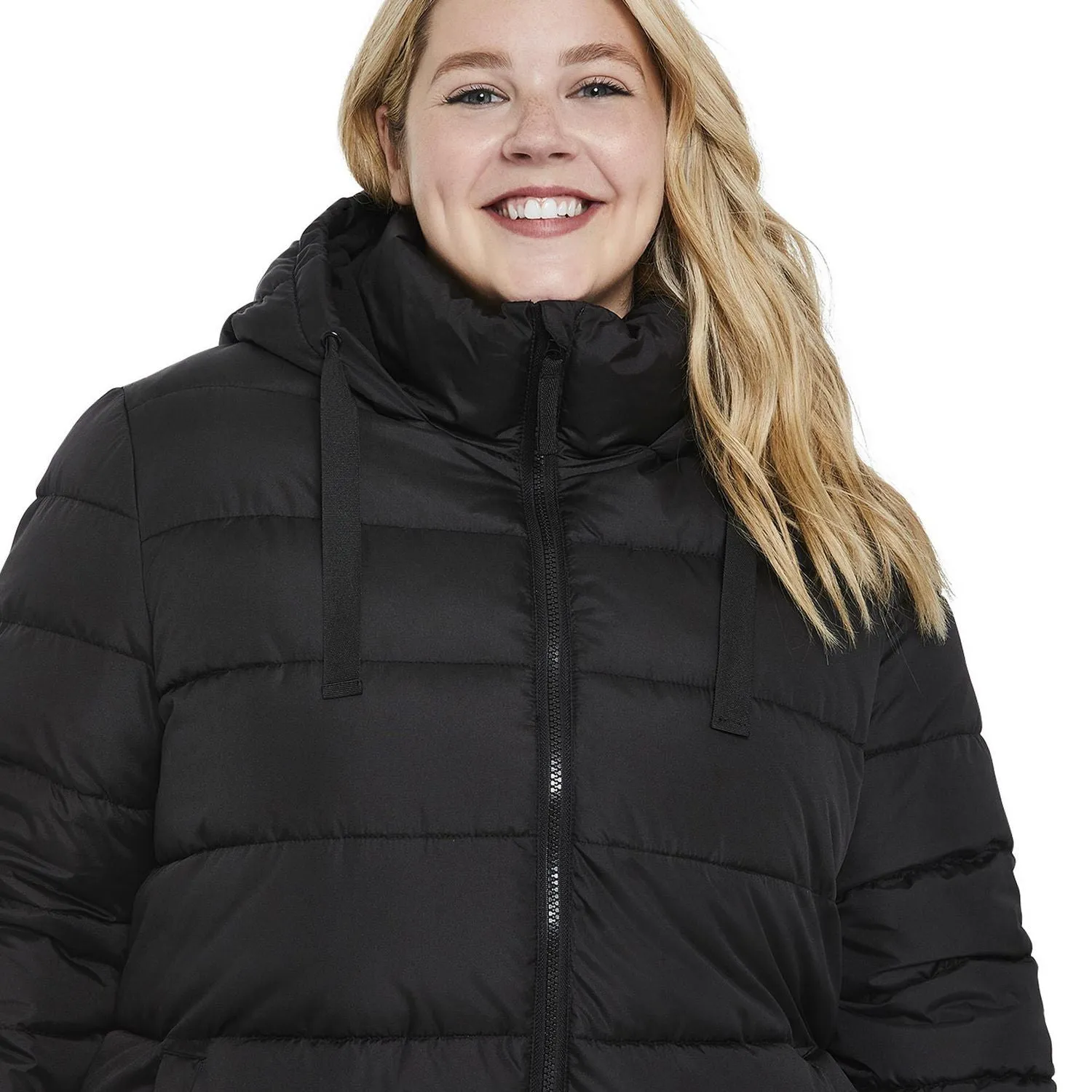 New George Plus Women's Wide Panel Puffer Winter Jacket in Black, Sz 2X!