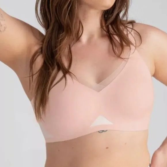 New HONEYLOVE Pink Wireless Crossover Bra: XL 38D/DDE. This cross over is BNWOT!