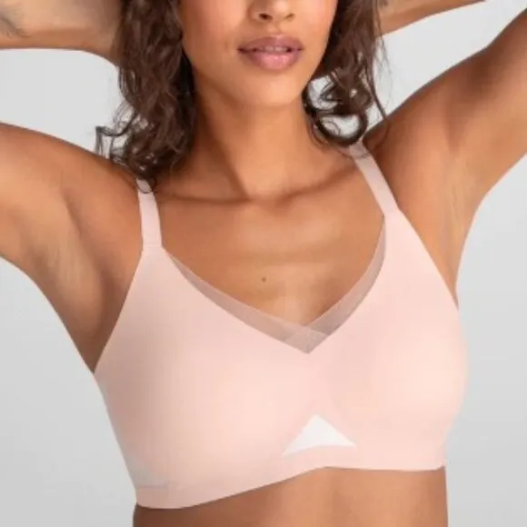 New HONEYLOVE Pink Wireless Crossover Bra: XL 38D/DDE. This cross over is BNWOT!