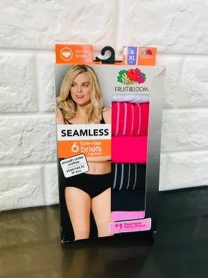 New in package! Fruit of the Loom Women's 6 Pack Seamless Low-Rise Brief, Sz XL!