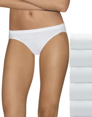 New in package! Hanes Ultimate™ Comfort Cotton Women's Bikini Panties 5-Pack, White, sz M!