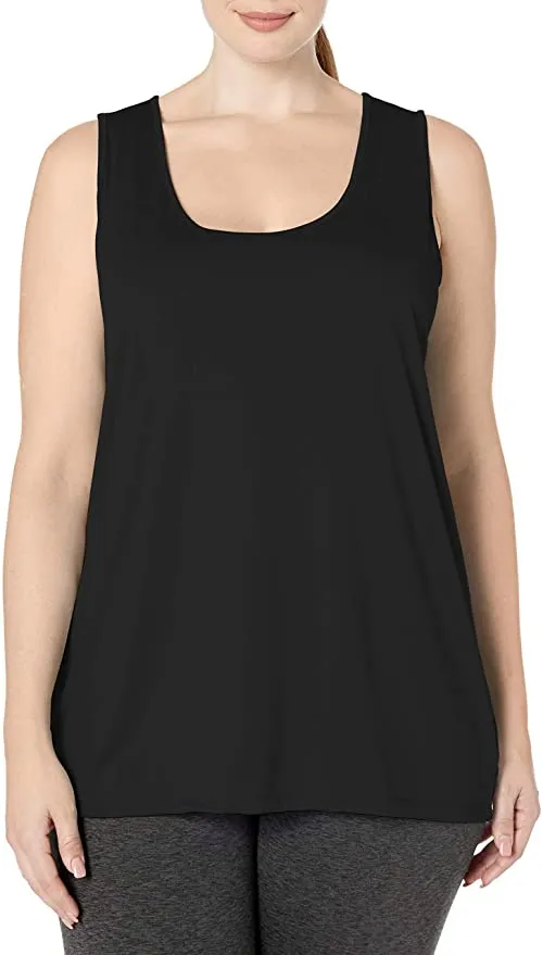 New Just My Size Women's Plus-Size Cooldri Tank, Black, Sz 2X!