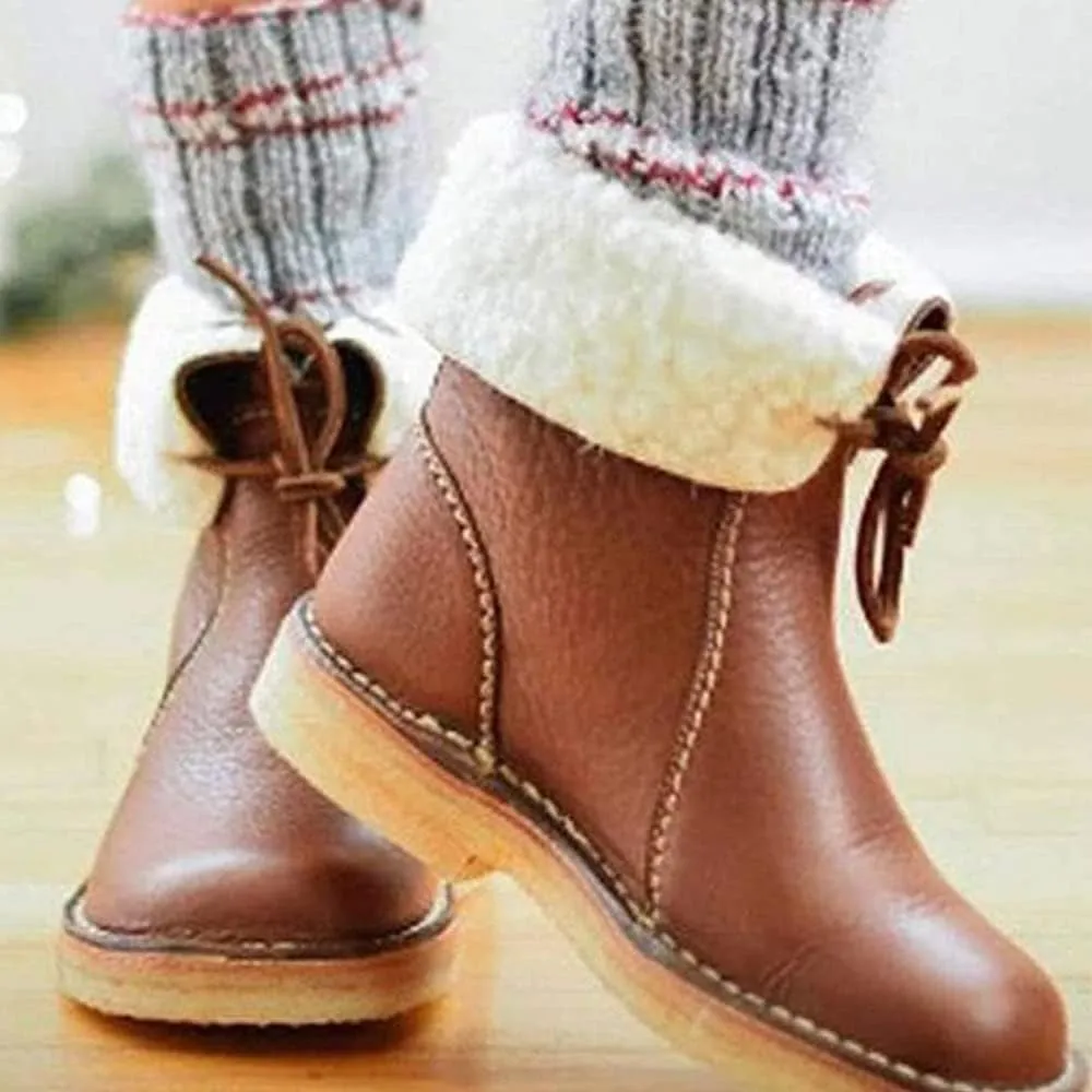 NEW Retails $55, Tinstree Warm Lined Snow Ankle Boots, Brown, Sz 7.5