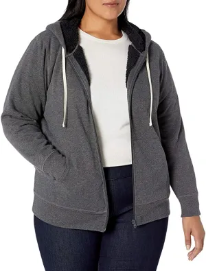New with tags! Amazon Essentials Women's Plus Size Sherpa-Lined Full-Zip Hoodie, Sz XXL!