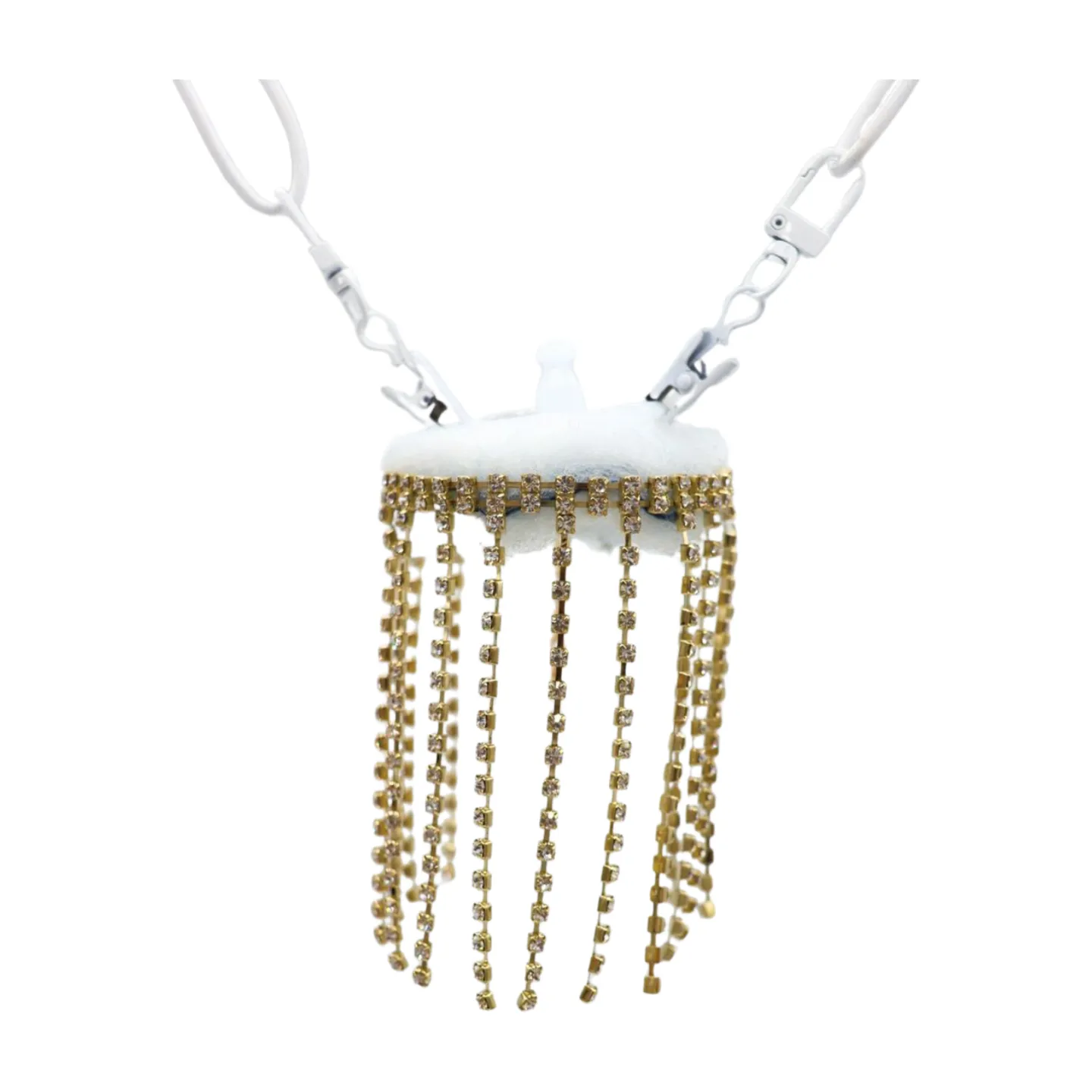 New Women Gold Metal Chain Bracelet Silver Rhinestones Long Tassels
