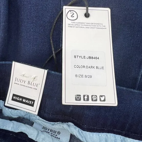 NWT Judy Blue Women's Super Flare Jeans Size 9/29 High Low Flare Side Zippers