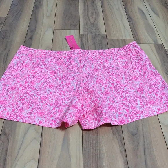 NWT! Lilly Pulitzer Ocean View Shorts Pink Shady Invest A Gator Size XL