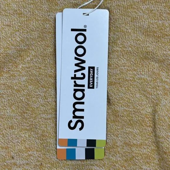 NWT Smartwool Womens Small Shadow Pine Colorblock‎ Wool Blend Sweater Brown Gold