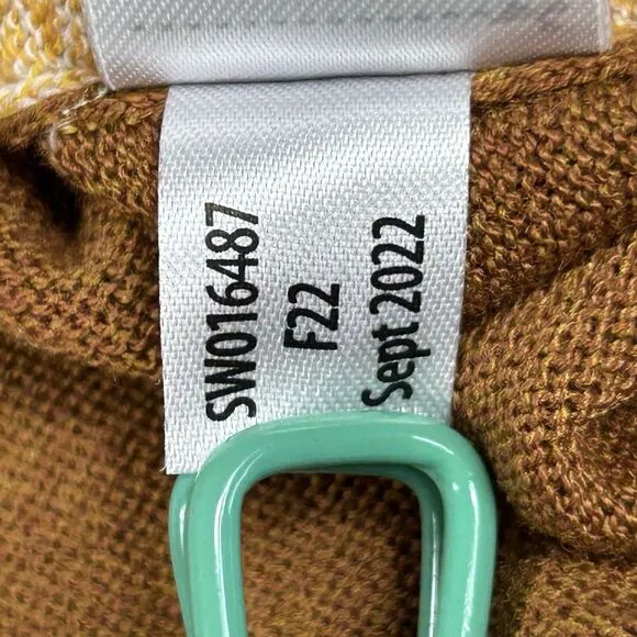 NWT Smartwool Womens Small Shadow Pine Colorblock‎ Wool Blend Sweater Brown Gold