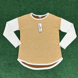 NWT Smartwool Womens Small Shadow Pine Colorblock‎ Wool Blend Sweater Brown Gold