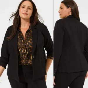 NWT Torrid Blazer Coat Women's Size 3X Black Long Sleeve Button Pockets