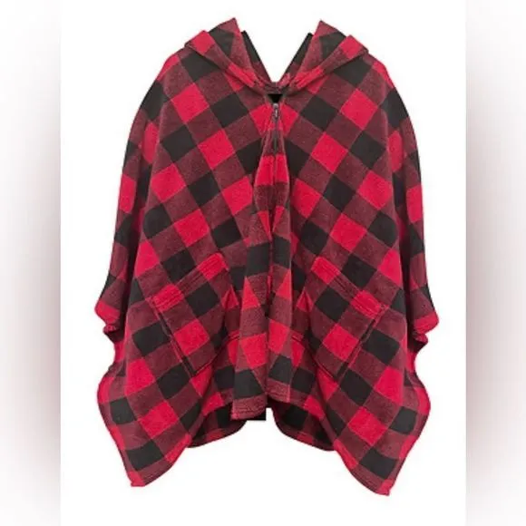 NYC Underground Hooded Zippered Ruana. Women's Plush Super warm &amp; cute 4 fall