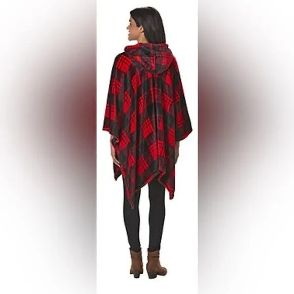 NYC Underground Hooded Zippered Ruana. Women's Plush Super warm &amp; cute 4 fall
