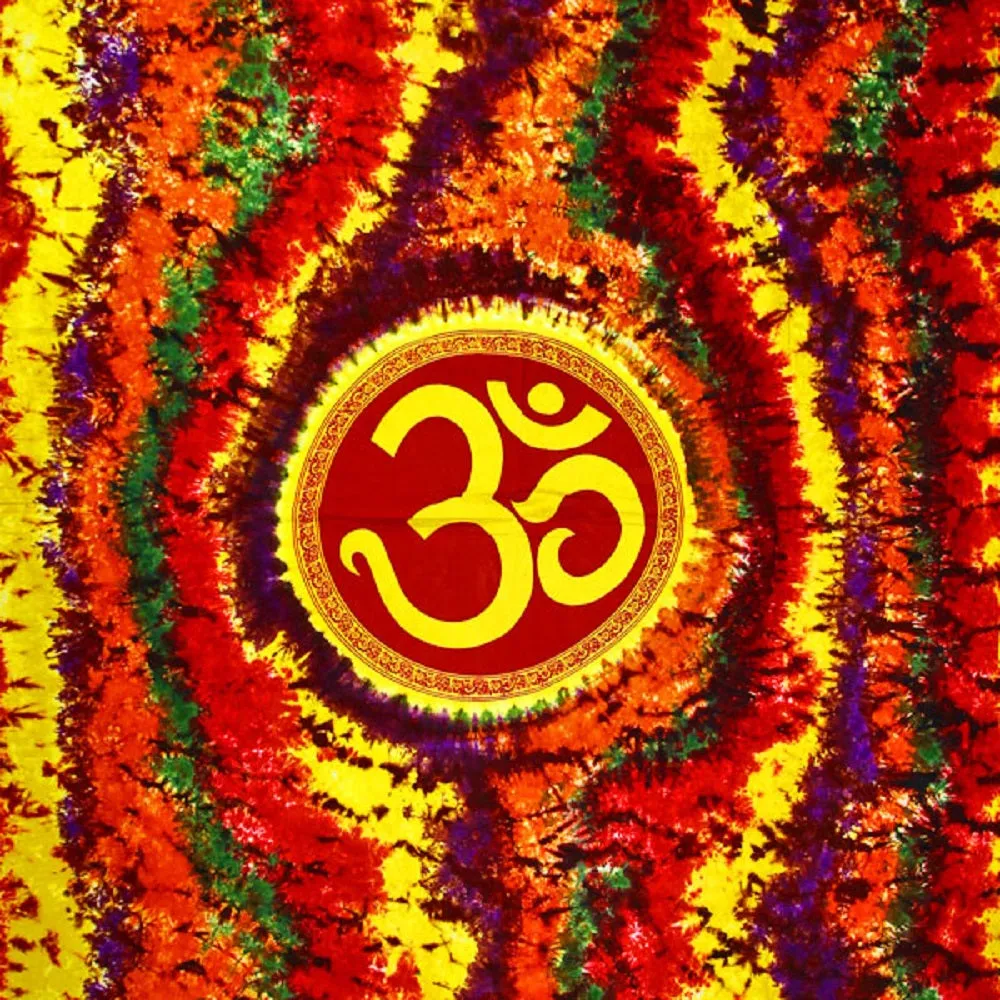 Om Shanti in Tie Dye Tapestry