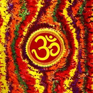 Om Shanti in Tie Dye Tapestry
