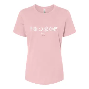One Love Women's Relaxed Fit Tee – Religious Symbols for Peace, Love, and Harmony