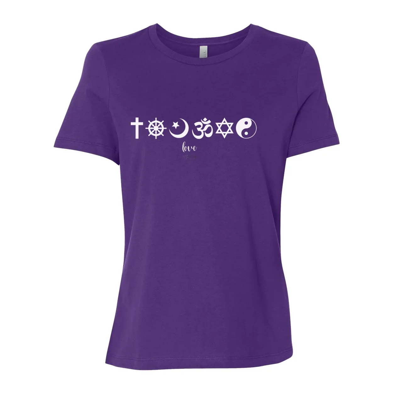 One Love Women's Relaxed Fit Tee – Religious Symbols for Peace, Love, and Harmony