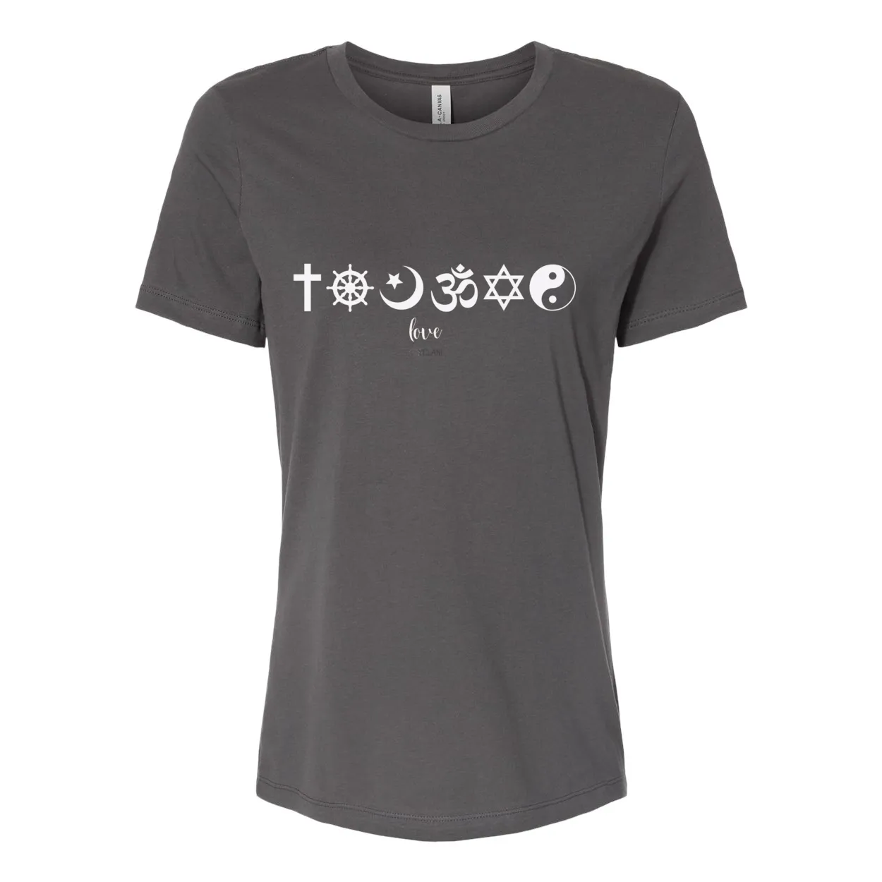 One Love Women's Relaxed Fit Tee – Religious Symbols for Peace, Love, and Harmony